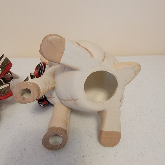 Vtg 80s Kimple Mold Christmas Ceramic Reindeer Figurines Hand Painted 2 - Picture 13 of 16